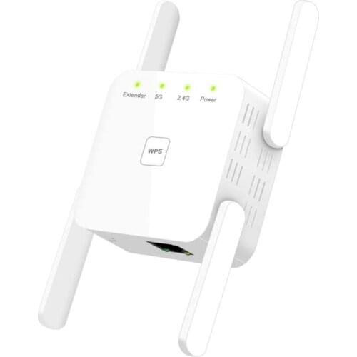 WiFi Amplifier 1200 Mbit / S WiFi Repeater 867 Mbit / S / 5 GHz 300 Mbit / S (2.4 GHz) Dual Band WPS Wireless EU Plug
