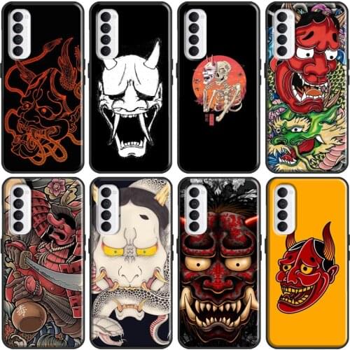 Japanese Hannya Mask Case For Realme C3 XT 6 7 X2 X50 X7 Pro OnePlus 8 7 Pro 7T Nord For OPPO A9 Reno 4 Pro
