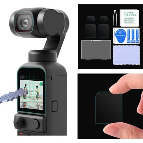 For DJI OSMO Pocket Tempered Glass Film Lens Protective Film Kit Gimbal Camera Screen Cover Anti-scratch Protection Accessories