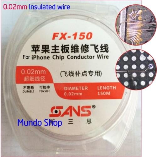 0.02mm * 150M/Enameled insulated Copper wire polyurethane enameled Copper Line Soldering Solder for iPhone Chip conductor Wire