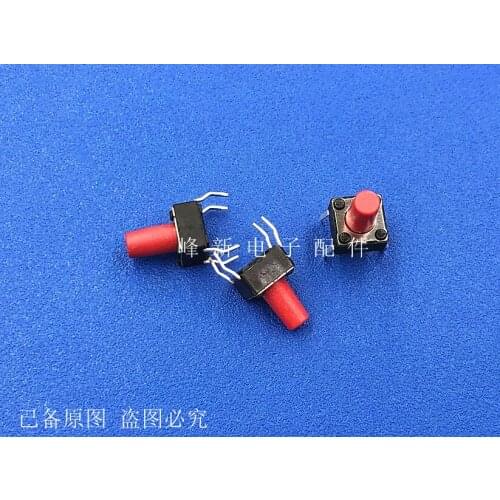 10pcs DTS-65R-V Taiwan straight plug 4 feet 6*6*9.5 touch switch button micro switch red button switch