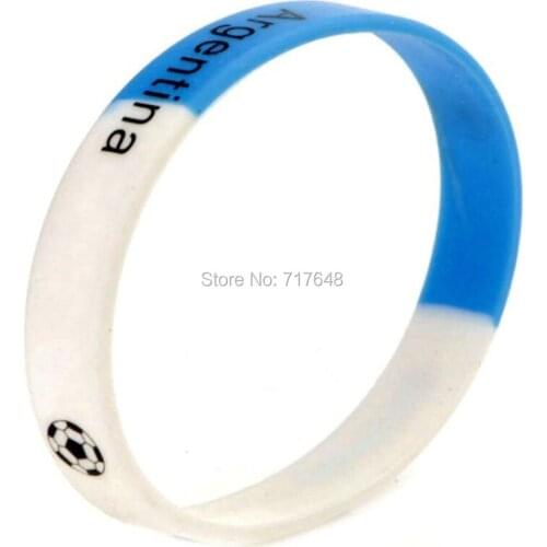 100pcs segmented Argentina wristband silicone bracelets free shipping by FEDEX