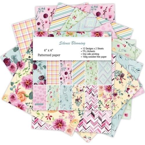 12Sheets Flower Blooming Scrapbooking Paper Packs 6x6" Decorative Origami Art Background Paper Cards Making Materials