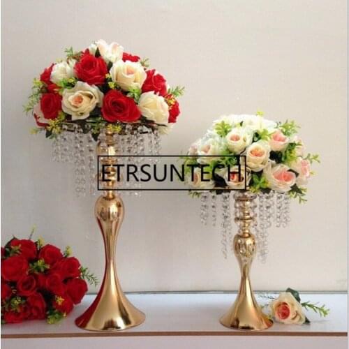 12pcs 33cm 48cm Wedding Bouquet Flower Ball Centerpieces decoration Flower Vase Stand Iron Flower Display Rack Flower Road Lead