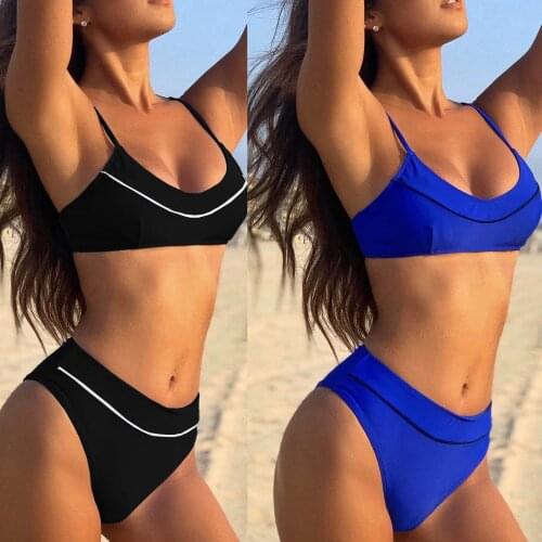 2021 Multicolor minimalism suit Women Fashion Solid Sexy Bikini Push-Up Padded Swimwear Swimsuit Beachwear Set crochet bikini F4