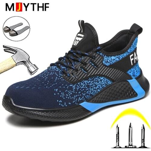 2021 Fashion Steel Toe Shoes Work Safety Shoes Men Work Sneakers Men Boots Anti-Smashing Construction Industrial Shoes Work Boot
