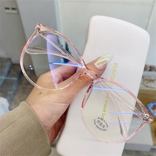 Anti-blue light Round Glasses Frame Women Men Ultralight Computer Spectacle frames Vintage Oversized Transparent Eyeglasses