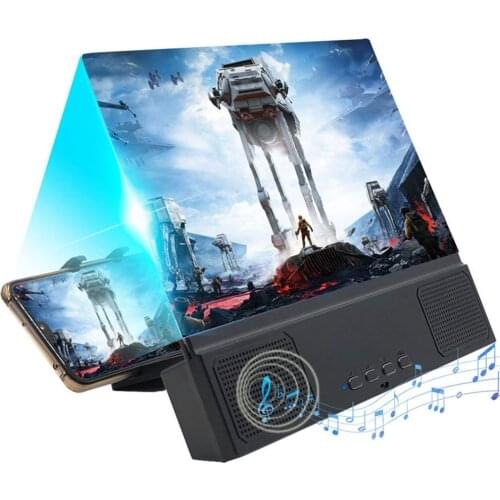 Bluetooth Speaker Magnifying Bracket Mobile Phone Magnifier Stand Holder Bracket with Acrylic Lens 12 Inch Lazy Bracket
