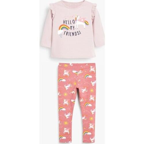 Brand Baby Girl Clothes Kids Cartoon Unicorn Cotton Sweatshirts + Pants 2 Pcs Suit Sets Girl Christmas Outfit Tracksuit Outfit