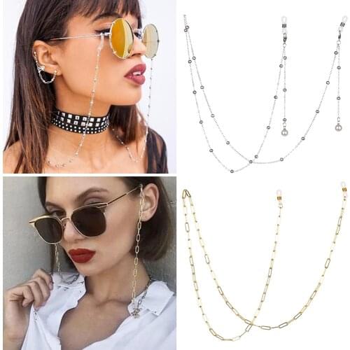Fashion Chic Pearl Metal Glasses Chain Reading Beaded Glasses Chain Lanyard Holder Sunglasses Chain Eyewear Accessories