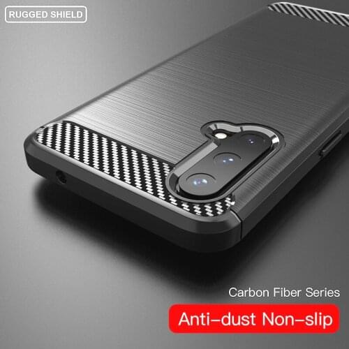For OnePlus Nord CE 5G Fiber Carbon Case Shockproof Soft Silicone Cover for OnePlus Nord CE 5G Case for OnePlus Nord CE 5G N200