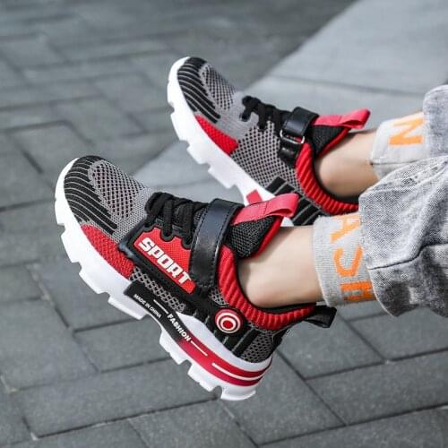 Kids Spring Autumn Shoes Boys Sneakers Breathable Patchwork Hook Sport Running Children Shoes Girls Casual Waterproof Flat Shoes