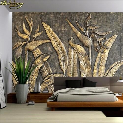 Beibehang Custom Photo Wallpaper Mural Golden Bird Sculpture Wall Background Wall papel de parede 3d wall papers home decor