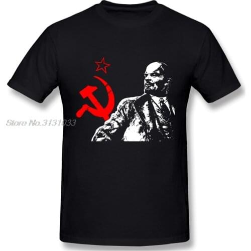 Ussr Red Soviet Union Communist Lenin T Shirt Male Streetwear Short Sleeve Cotton Big Size Homme Tee Shirt Harajuku