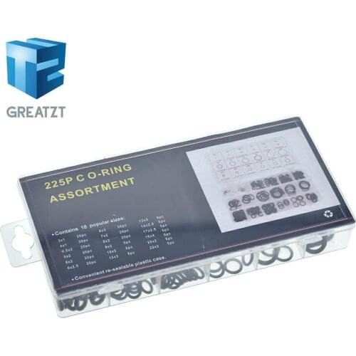 GREATZT 225 pcs Rubber O Ring O-Ring Washer Seals Watertightness Assortment Different Size With Plactic Box Kit Set