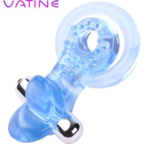 VATINE Penis Ring Tongue Oral Licking Cock Ring Clitoris Stimulator Faloimitator Sex Toys for Men Delay Ejaction Adult Products