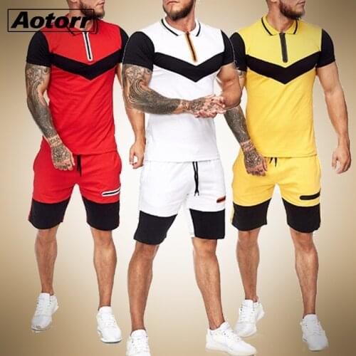2021 Fashion T-shirt Shorts Set Men Summer 2pc Tracksuit+Shorts Sets Beach Mens Casual Tee Shirts Set Sportswears Plus Size