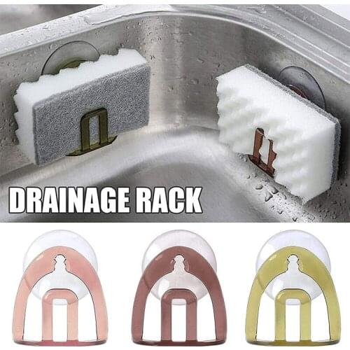 Kitchen suction cup sponge rack wall-mounted non-porous sponge rack sink storage box storage rack kitchen accessories organizer