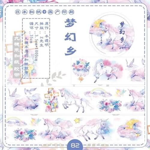 Lovely Fairy Unicorn Washi Tapes Bullet Journal Masking Tape Adhesive Tape DIY Scrapbooking Washi Stickers