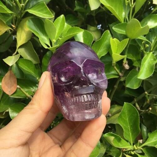 Natural Quartz crystal stone Amethyst Skull Crystal Carved Artware