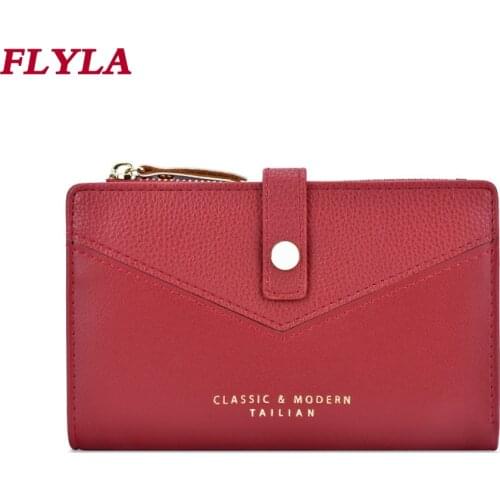 New Ladies Wallet Lychee Pattern Stitching Short Fashion Purse