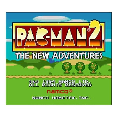 Pac-Man 2 - The New Adventures 16 bit Big Gray Game Card For USA NTSC Game Player