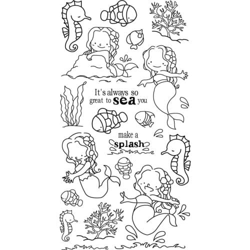 CLEAR STAMPS Mermaid DIY Scrapbook Card album paper craft silicon rubber roller transparent stamps A572