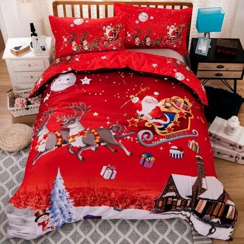 Christmas Series Santa Claus Xmas Printing Duvet / Quilt Cover Set Queen King Twin Bedding Set For Children Adults