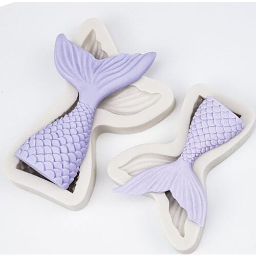 Silicone Fondant Cake Decoration Mold Fishtail Mermaid Tail Handmade Soap Mould Design Clay Resin Chocolate Gumpaste Moulds