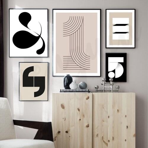 Nordic Quatation and Number Abstract Geometry Art Decoration Painting Simple Art Living Room Bedroom Painting Home Decor