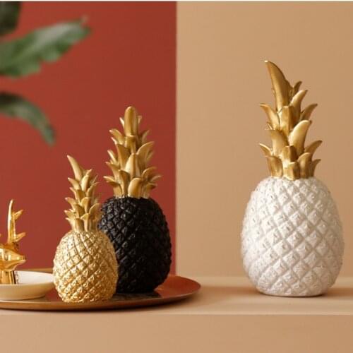 Nordic Fruit Pineapple Ananas Shape Creative Gold Pineapple Craft Decoration Home Living Room Porch Model Bedroom Desktop Decor