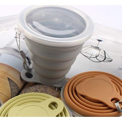 Folding Cups 270ml BPA FREE Food Grade Water Cup Travel Silicone Retractable Coloured Portable Outdoor Coffee Handcup