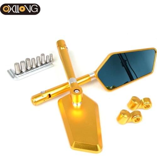 Universal Motorcycle Scooter Mirror Rectangle Aluminum Side Rear View Mirrors For KAWASAKI Z800 Z750 ER-6N 2013 2014 2015 2016