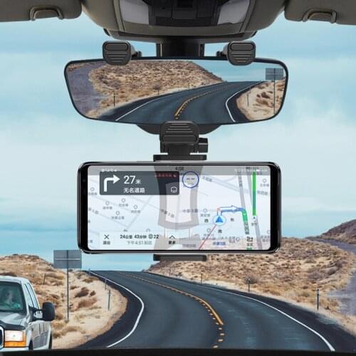Universal Car Rearview Mirror Mount Holder 360 Rotation Phone GPS Adjustable Stand Support Navigation Bracket car accessories