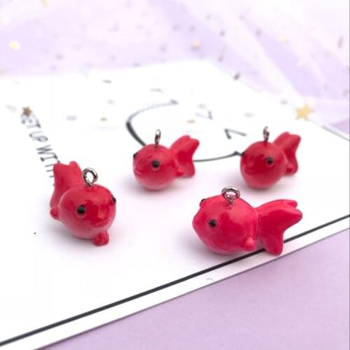 ZALEBABA 20*12mm NEW resin Small goldfish Charms earrings resin pendant DIY decoration Earrings necklace DIY 10 PCs