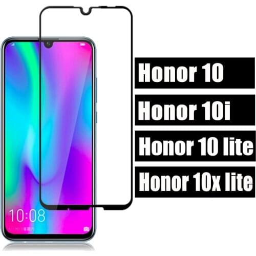 Full Cover Protective Glass On Honor 10 lite light Screen Protector Glass for huawei honor 10 life 10x lite 10i Tempered Glass