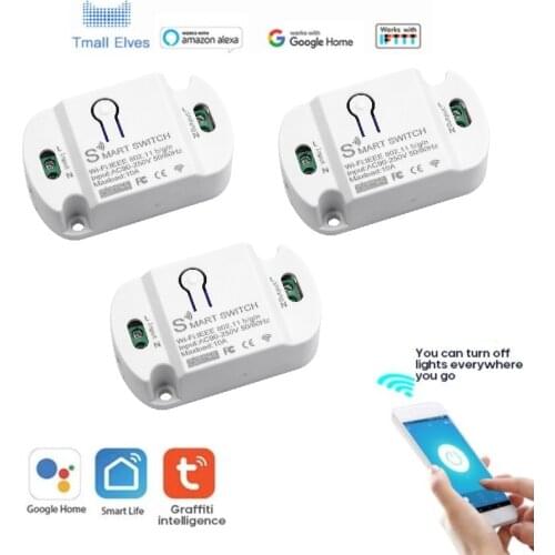 10A Wifi Smart Switch Wireless Remote Switch Module Smart Home Automation Timer Work With Alexa Google Home Tuya APP Control