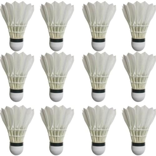 12-Pack Feather Badminton Shuttlecocks with Great Stability and Durability Badminton for Indoor Outdoor Sports Training