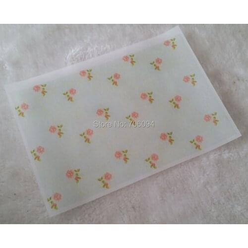 200PCS 15x21cm(5.91''x8.27'') flower printed green Handmade Soap Packing Paper custom gift wrapping paper need extra cost