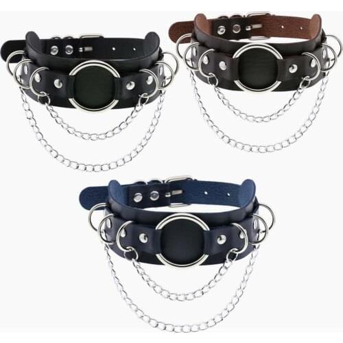 2021 New Women Punk Gothic PU Leather Choker Chain Harajuku Buckle Collar Necklace Fashion Party Jewelry Neck Accessories