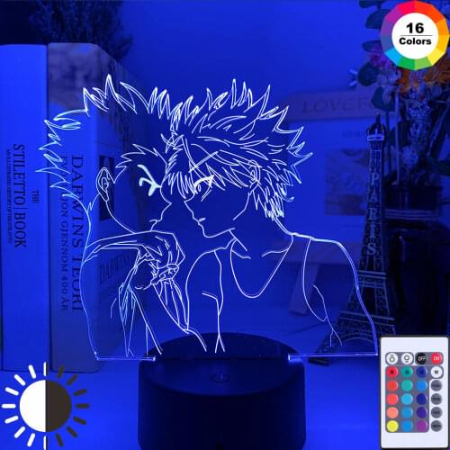 3D Hunter X Hunter Led Night Light Anime Lamp Gon Freecss for Bedroom Decor Light Kids Child Birthday Gift Killua Light