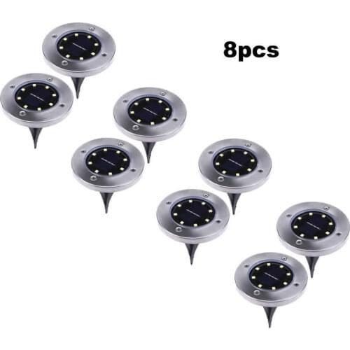 8 led 4-8pcs Solar Power Under Ground Light Lawn lamp Buried lamp Outdoor Garden Pathway Deck Floor Lights Home Yard Driveway sm