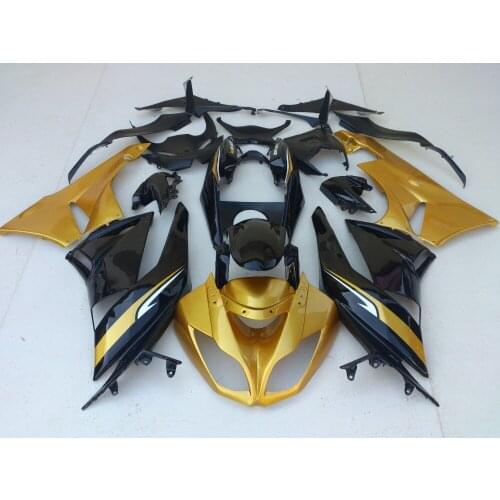 Free customize Fairing kits for Kawasaki ZX 6R 2009 2010 2011 2012 NINJA zx6r 09-12 gloden black ABS fairings set PA8