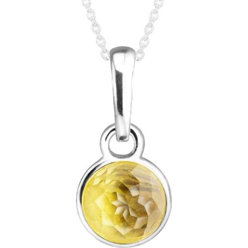 Fits For Pandora Bracelets November Droplet Charms with Citrine 100% Sterling Silver Beads Free Shipping