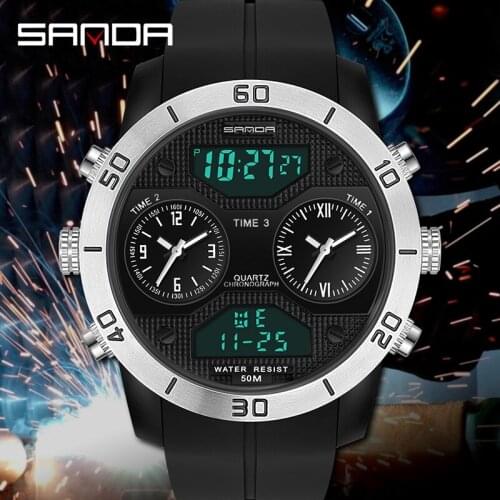 2021 Fashion Sanda Mens Watch Top Brand Luxury Sport Men Waterproof S Shock Relogio Digital Military Led Quartz Clock