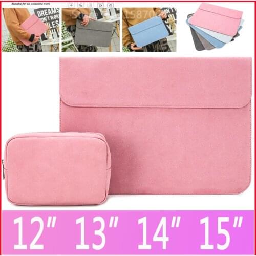 PU Laptop Sleeve Bag case For Macbook Air Pro 13 A2179 A2289 A2337 A2338 For Lenovo Xiaomi 12 13 14 15 inch Women Men Cover