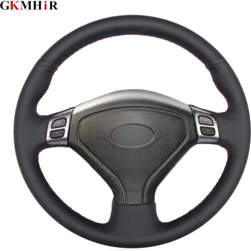 Black Artificial Leather Hand-stitched Car Steering Wheel Cover for Subaru Forester 2005-2007 Outback 2005 2007 Legacy 2005-2007