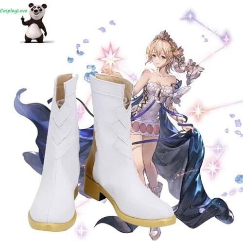 CosplayLove Granblue Fantasy OLB Europa White Shoes Cosplay Long Boots Leather Custom Made For Halloween Christmas