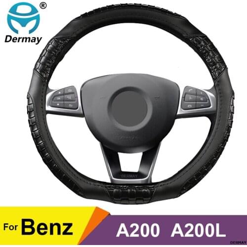 DERMAY Steering Wheel Cover Non-slip Micro Fiber Leather Braid Comfortable Just For Benz A200 A200L D Shape Stering Wheel