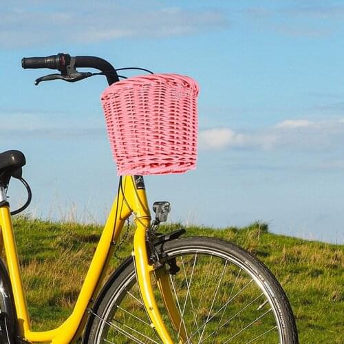 Children Bicycle Basket adjustable Detachable Woven Basket for Cycling Bicycle Accessories Bike Basket Wicker Front Handlebar
